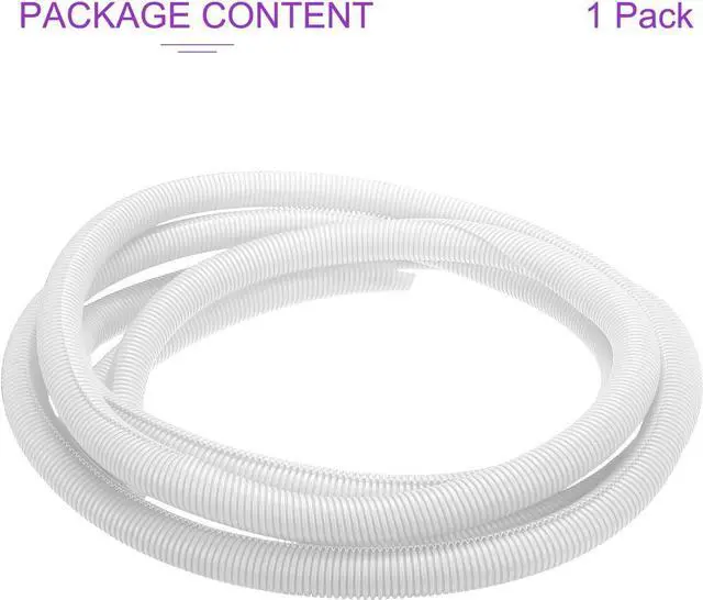 Alt view image 5 of 6 - DMiotech 20ft Wire Loom Split Tubing 1 1/4 Inch, Cord Protectors from Pet Flexible Conduit Cable Management for Office Home Garden, White