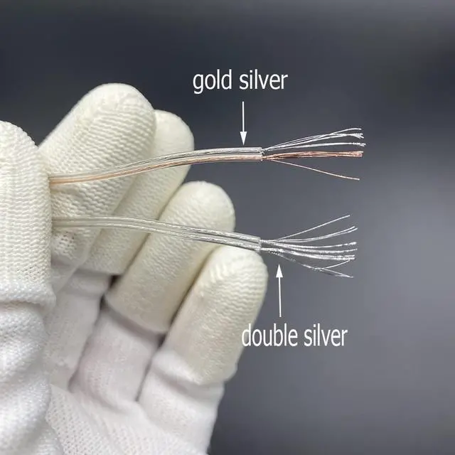Alt view image 4 of 4 - 22 24 26 30 awg Copper Wire Copper Core 2P Transparent Parallel Wire 15ft Lighting Gold Silver Crystal LED Wire Chandelier Speaker kabels (22 awg 30ft, Gold Silver)