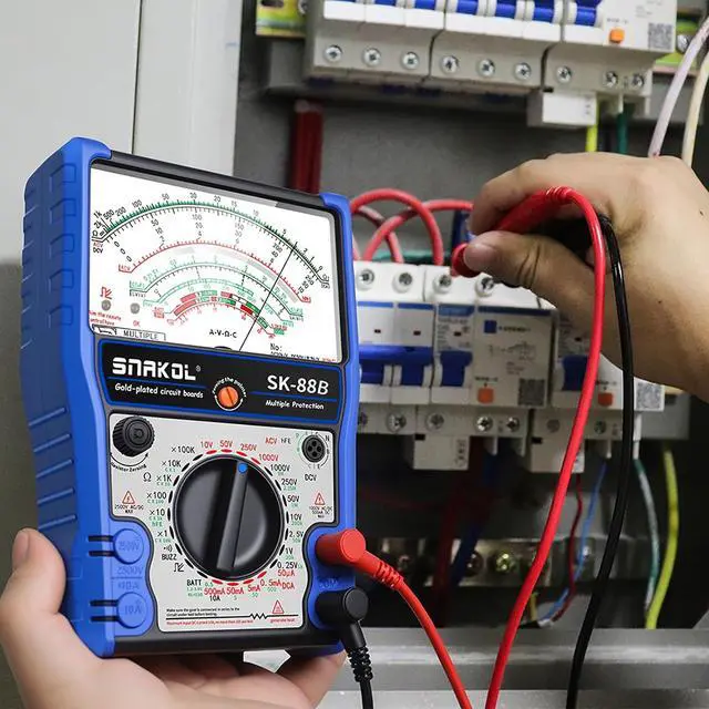 Alt view image 2 of 7 - BAFOVY Analog Multimeter, Handheld Meter Tester with Silicone Protective Cover Stand Magnet, Equipment for AC DC Voltage Current Diode LED Testing Electronics Repair (SK-88B)