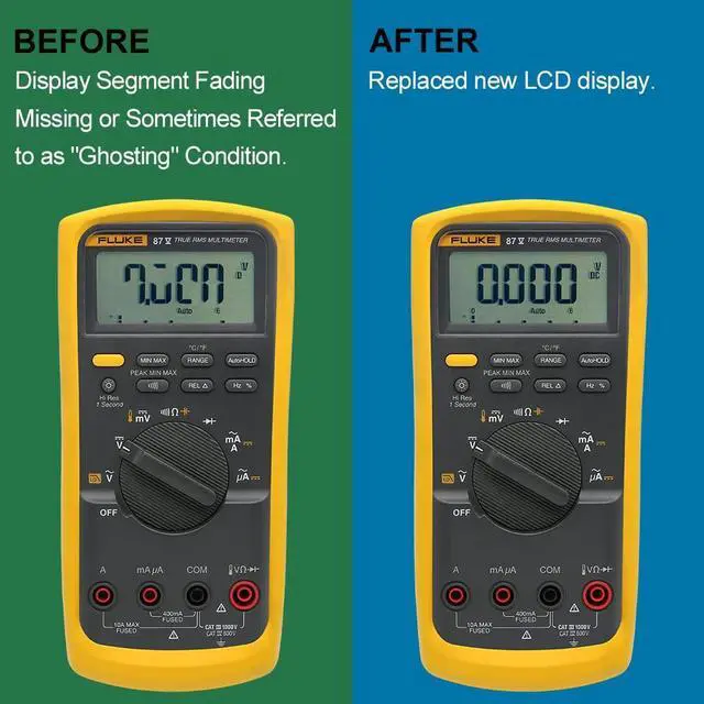Alt view image 3 of 7 - Display 2065213 Replacement for FLUKE 87V, 88V, 83V Digital Multimeter Green,Black
