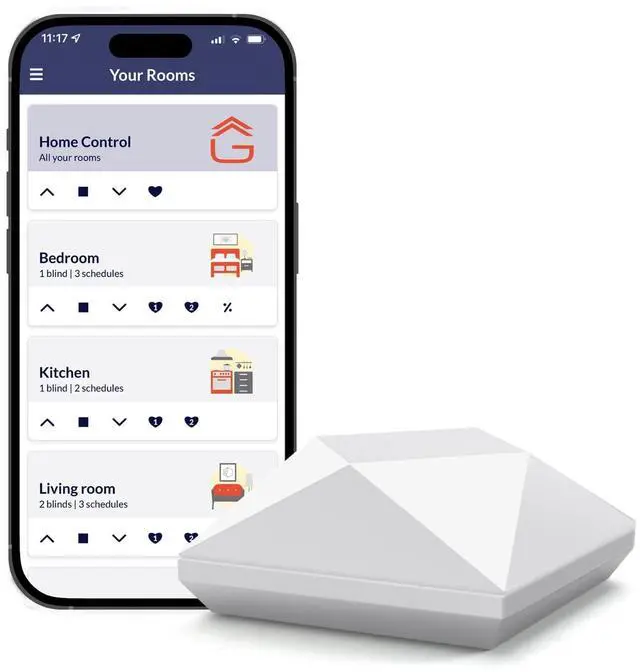 Main image of GoSmart Bridge Matter Smart Home Hub for Motorized Blinds & Curtains Works with Alexa, Google Home, Apple HomeKit, Control4 & SmartThings, Voice Control, Scheduling & Smart Automation