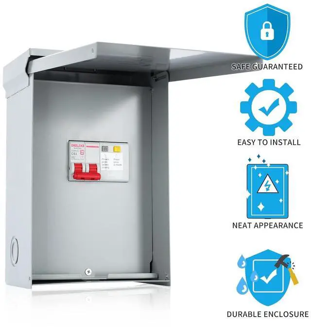 Alt view image 2 of 7 - briidea 60 Amp Spa Panel with 3-Pole 60 Amp GFCI Breaker, IP 65 Waterproof, Ideal for Spas, Hot Tubs, Swimming Pools, Home