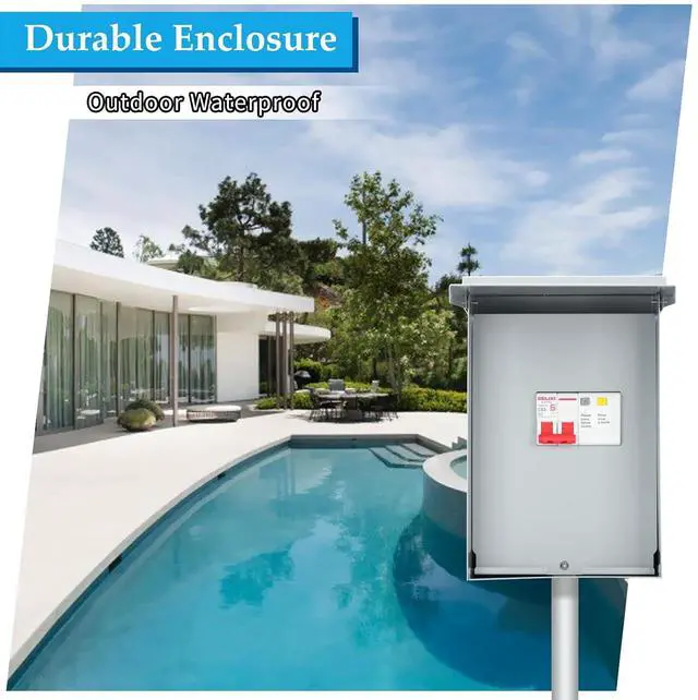 Alt view image 4 of 7 - briidea 60 Amp Spa Panel with 3-Pole 60 Amp GFCI Breaker, IP 65 Waterproof, Ideal for Spas, Hot Tubs, Swimming Pools, Home