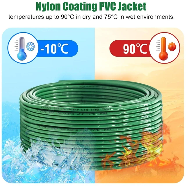 Alt view image 4 of 6 - 12 Gauge THHN Wire 50 FT Rated 600V OFC Cable, 12 AWG Solid Copper Wire with Nylon Jacket for Building Residential, CNC, Ground, Industrial (12 Gauge, Green)