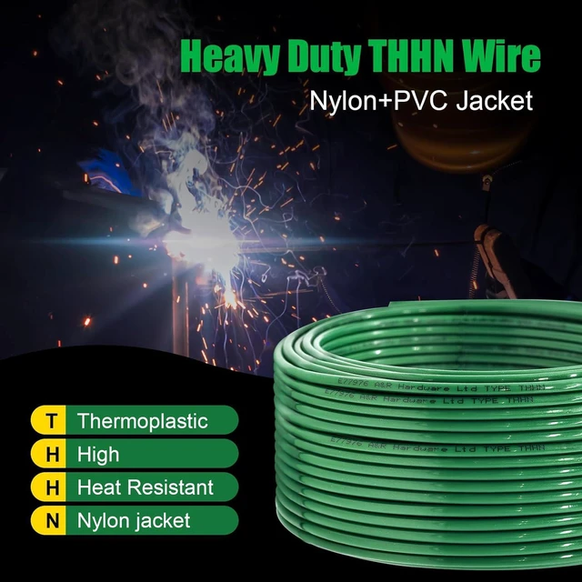 Alt view image 5 of 6 - 12 Gauge THHN Wire 50 FT Rated 600V OFC Cable, 12 AWG Solid Copper Wire with Nylon Jacket for Building Residential, CNC, Ground, Industrial (12 Gauge, Green)