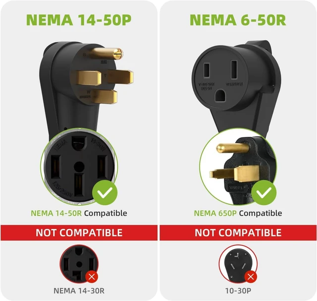 Alt view image 5 of 7 - 10FT 50 Amp Welder Extension Cord, 250V 4 Prong NEMA 14-50P Generator/RV Male Plug to 3 Prong 6-50R Welder Female Power Adapter Cord with Grip Handle, Heavy Duty ETL Listed STW 8/3 AWG Copper Wire