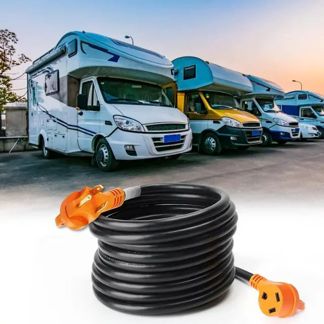Main image of 30 Amp RV Extension Cord 25 Feet Heavy Duty NEMA TT-30P to TT-30R, 10 Gauge 125 Volt, 3750 Watts, 30A Extention Cord ETL Listed for Camper, Caravan Van Trailer,ETL Listed
