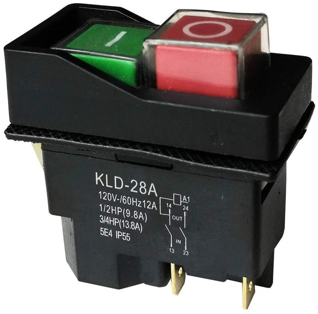 Main image of KLD-28A Waterproof Electromagnetic Pushbutton Switches for Slicer Cutter 4Pins 120V 5E4