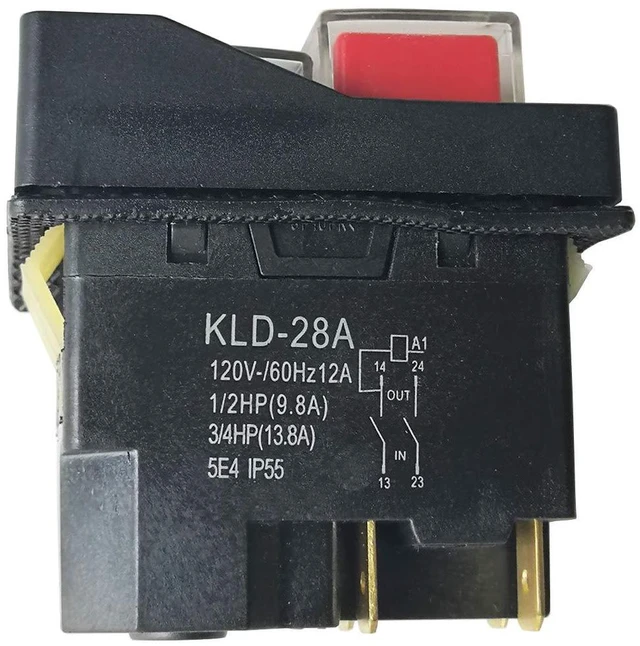 Alt view image 2 of 6 - KLD-28A Waterproof Electromagnetic Pushbutton Switches for Slicer Cutter 4Pins 120V 5E4