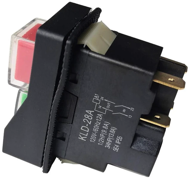 Alt view image 5 of 6 - KLD-28A Waterproof Electromagnetic Pushbutton Switches for Slicer Cutter 4Pins 120V 5E4