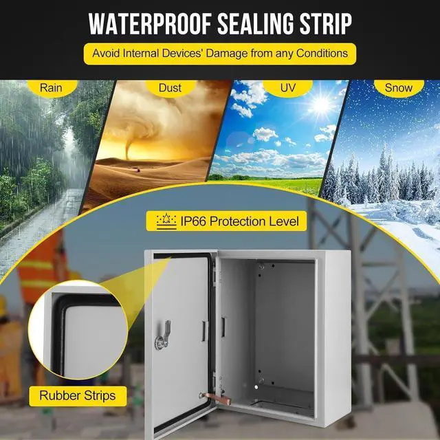 Alt view image 3 of 6 - Outdoor Electrical Box Waterproof, 16x12x6Inch Heavy Duty Power Enclosure with Lockable Lid, Weather Resistant Junction Box for Garden, Patio, Pool