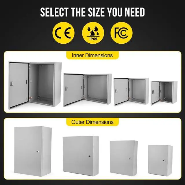 Alt view image 6 of 6 - Outdoor Electrical Box Waterproof, 16x12x6Inch Heavy Duty Power Enclosure with Lockable Lid, Weather Resistant Junction Box for Garden, Patio, Pool