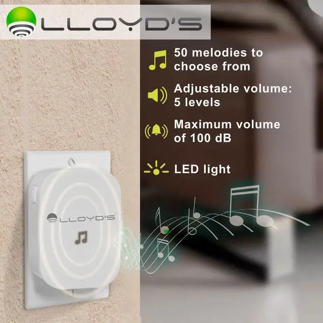 Alt view image 4 of 7 - Lloyd's Advanced Video Doorbell Camera Wireless Outdoor Security with Rechargeable Battery, 2-Way Audio, Full HD 1080P, Supports Night Vision & Cloud/Local Storage, Motion Alerts, No Hub Required