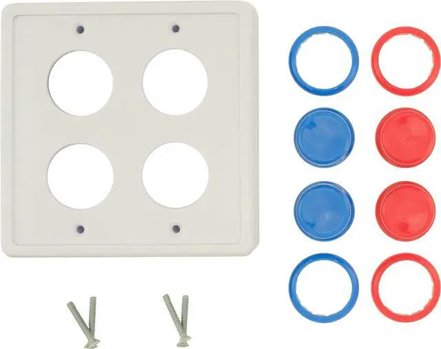 Alt view image 3 of 3 - Arcade Light Switch Plate Cover, (White/Red Red,Blue Blue) Double Switch, 2-Gang Standard Size Rocker Wall Plate, Game Room Decorator, Kid Bedroom Wallplate, Faceplate Replacement