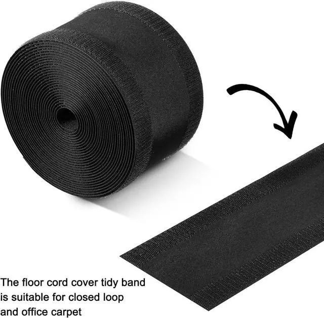 Alt view image 3 of 6 - Syhood Cord Cover Floor Cable Protector Carpet Wire Cover Floor Cable Management for Office Carpet Organized and Protect(4 Inch X 100 Feet,Black)