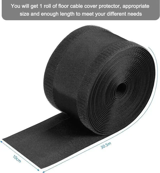 Alt view image 2 of 6 - Syhood Cord Cover Floor Cable Protector Carpet Wire Cover Floor Cable Management for Office Carpet Organized and Protect(4 Inch X 100 Feet,Black)