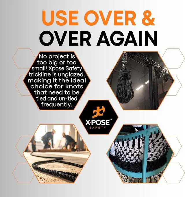 Alt view image 2 of 7 - Black Unglazed Trickline Rope - 600 ft x 1/8 inch Theatrical Tie Line Heavy Duty Spool, Cable Management and Wire Tie - for Theatre, Stage Decor, Rigging and Utility Applications