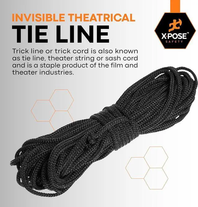 Alt view image 7 of 7 - Black Unglazed Trickline Rope - 600 ft x 1/8 inch Theatrical Tie Line Heavy Duty Spool, Cable Management and Wire Tie - for Theatre, Stage Decor, Rigging and Utility Applications