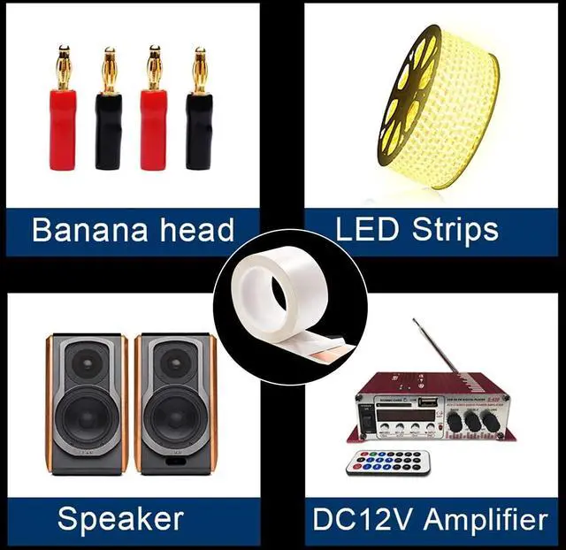 Alt view image 4 of 7 - FRANKEVER 16-Gauge Hidden Flat Speaker Wire Audio Cable Suitable for Audio Wire, LED Lighting and Other Low Voltage Appliance Connection (Wire(25 ft)+2 Connectors-C)