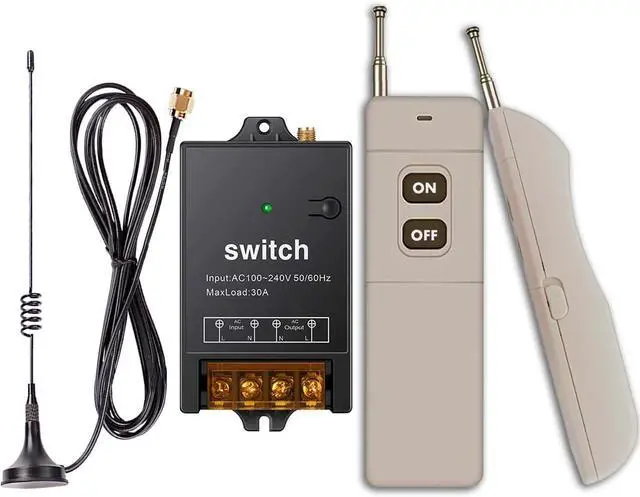 Main image of Wireless Light Switch,Wireless Remote Switch,AC110V/120V/240V/40A Relay with 4900FT Long Range,Wireless RF Switch for Dust Collector,Water Pump,Farm Agriculture,Factory High Power Equipment