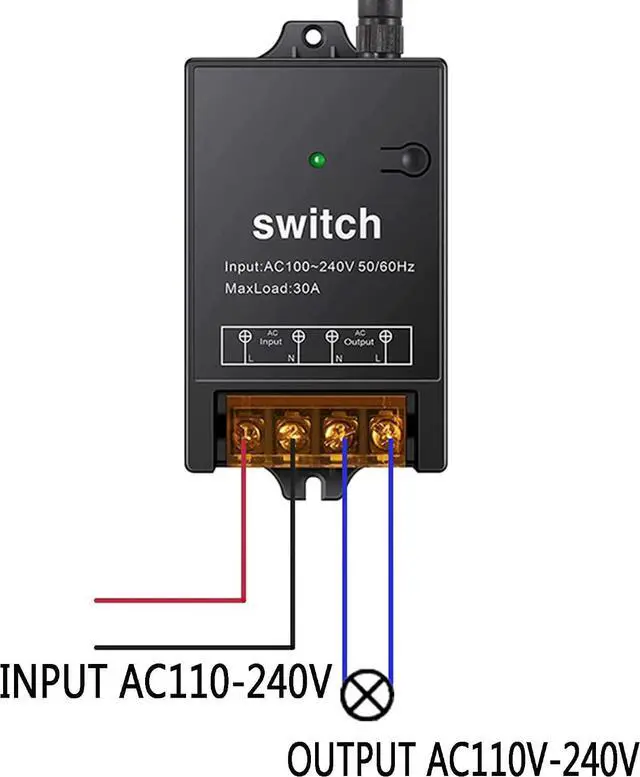 Alt view image 2 of 6 - Wireless Light Switch,Wireless Remote Switch,AC110V/120V/240V/40A Relay with 4900FT Long Range,Wireless RF Switch for Dust Collector,Water Pump,Farm Agriculture,Factory High Power Equipment