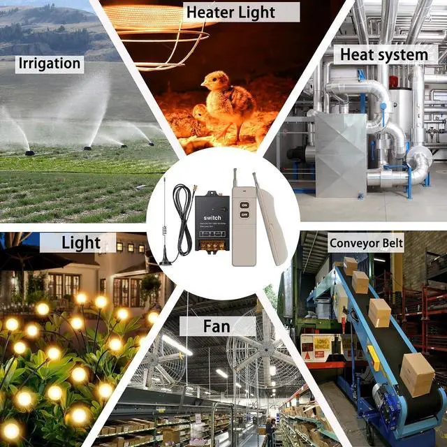 Alt view image 6 of 6 - Wireless Light Switch,Wireless Remote Switch,AC110V/120V/240V/40A Relay with 4900FT Long Range,Wireless RF Switch for Dust Collector,Water Pump,Farm Agriculture,Factory High Power Equipment