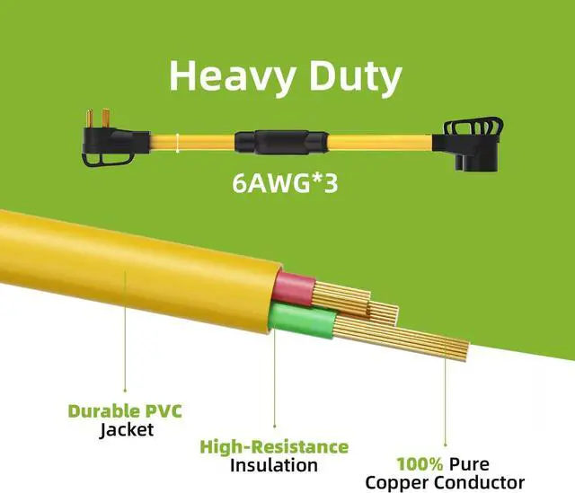 Alt view image 3 of 7 - 50 Amp Welder Y Splitter Adapter, NEMA 6-50P to Dual 6-50R, Heavy Duty 250V Splitter Cord for Welding Equipment, ETL Certified