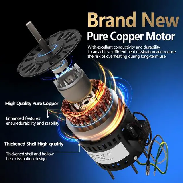 Alt view image 3 of 7 - S99080481 Exhaust Fan Motor 120V Replacement for Broan-Nutone L100 L100L L100MG L100EX Bathroom Vent Fan Replaces 99080481