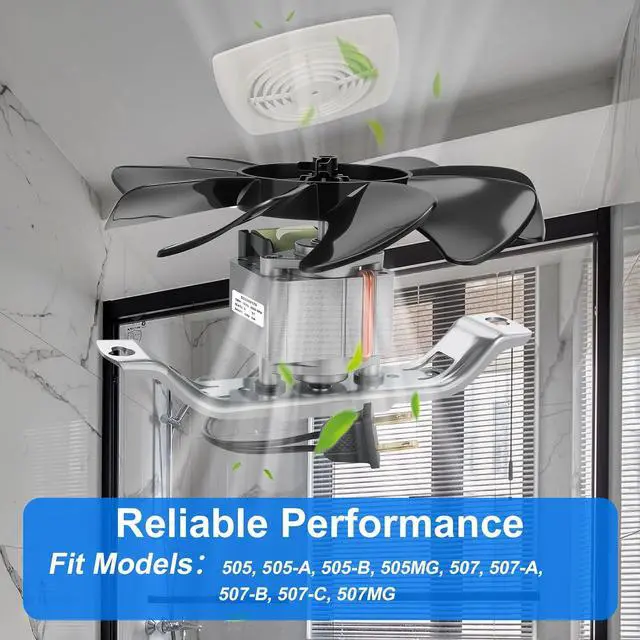 Alt view image 3 of 6 - S99080176 99080176 Bathroom Exhaust Fan Motor 180 CFM Powerful Vent Fan Motor, Replacement for 503-A, 505-A, 505-B, 505MG, 507-A, 507-B, 507-C, 507-MG Bathroom Fan Motor SP-61K32