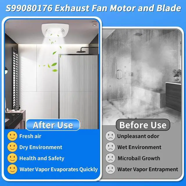 Alt view image 6 of 6 - S99080176 99080176 Bathroom Exhaust Fan Motor 180 CFM Powerful Vent Fan Motor, Replacement for 503-A, 505-A, 505-B, 505MG, 507-A, 507-B, 507-C, 507-MG Bathroom Fan Motor SP-61K32