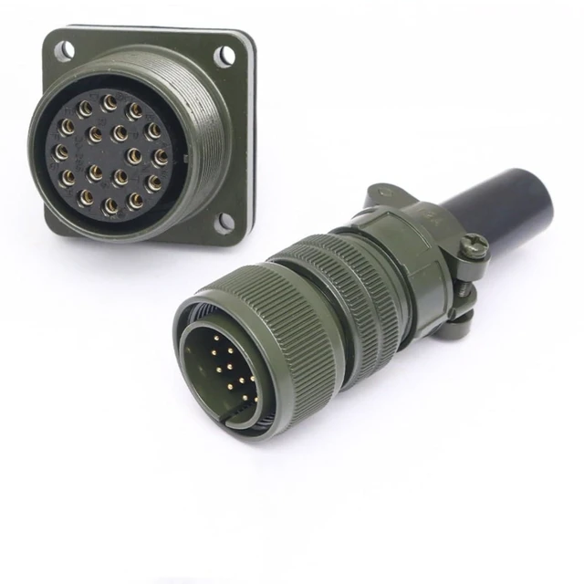 Main image of 5015 Series Aviation Connector, 17-Pin Waterproof Plug and Socket, MS3106A20-29S MS3102A20-29P (Reverse-Mounted (Plug + Socket))