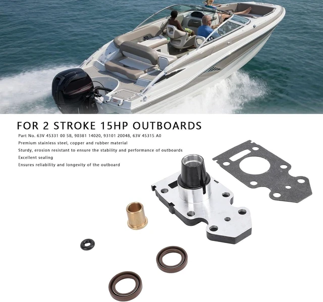 Alt view image 5 of 7 - Outboard Motor Oil Seal,Water Pump Base Housing Gasket Kit,63V 45331 00 5B Housing Kit with 90381 14020 Bushing 93101 20048 Oil Seal 63V 45315 A0 Gasket