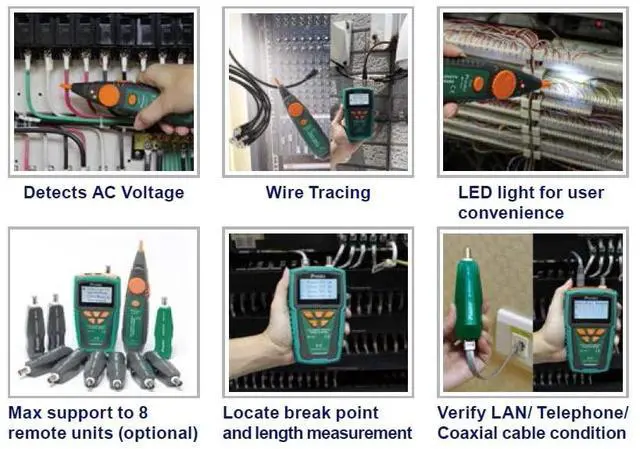 Alt view image 3 of 7 - MT-7071 Cable Tester Break Hunt Check Line Device LCD Network Cable Length Tester Detector Tracker Wire Fault Locator