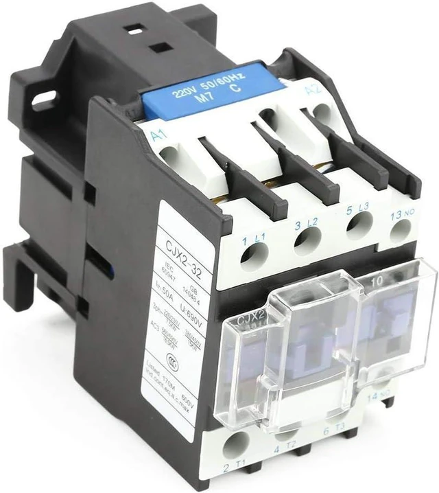 Main image of CJX2-3210 AC 220V Magnetic Contactor 1NO 3-Phase 3-Pole Motor Controller Rail Mount Contactor Replacement 220V 32A 50/60 Hz