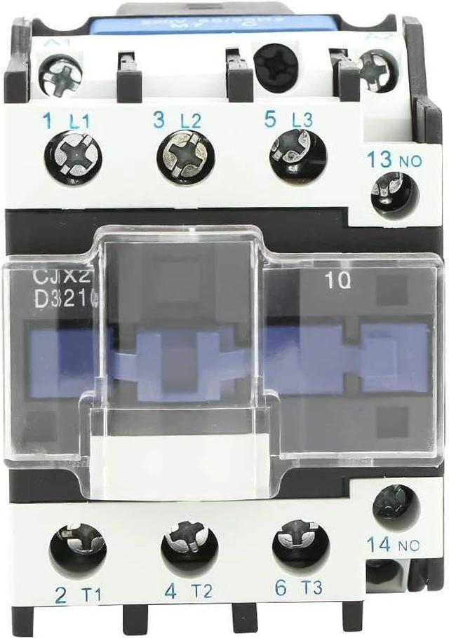 Alt view image 3 of 7 - CJX2-3210 AC 220V Magnetic Contactor 1NO 3-Phase 3-Pole Motor Controller Rail Mount Contactor Replacement 220V 32A 50/60 Hz