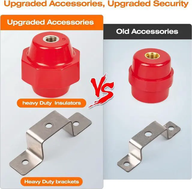 Alt view image 6 of 7 - 24" Ground Bar Kit,4'' Wide Heavy Duty Ground Bars Copper Bus Bar with 2500V 2'' x 2'' Standoff Insulators Made of UL Recognized Material (Copper Ground Bar 24" x 4'' x 1/4'')