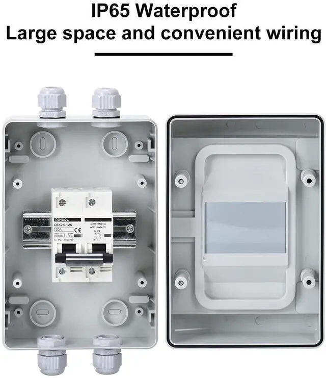 Alt view image 4 of 7 - DIHOOL DC 120 Amp Breaker for Solar Panel, Miniature Circuit Breaker 400V