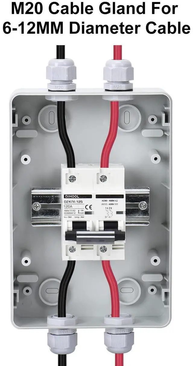 Alt view image 7 of 7 - DIHOOL DC 120 Amp Breaker for Solar Panel, Miniature Circuit Breaker 400V