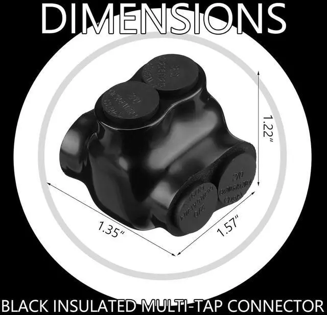 Alt view image 3 of 6 - Copkim 5 Pcs 2 Port Insulated Wire Connectors Aluminum Inline Splice Tap Connector Pre-Filled Oxide Inhibitor Dual Entry for Electrical Wires Application (2-14 Wire Range,Slotted or 5/32" Allen Hex)