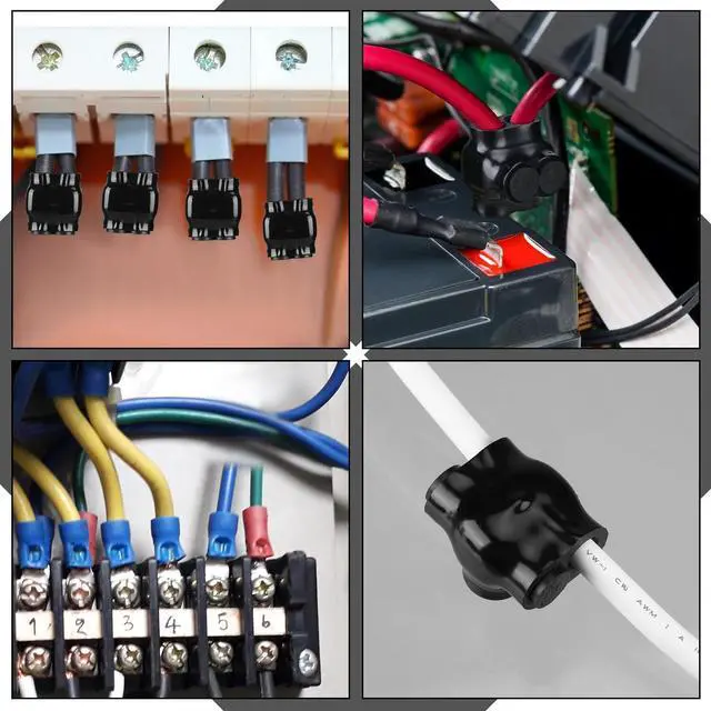 Alt view image 6 of 6 - Copkim 5 Pcs 2 Port Insulated Wire Connectors Aluminum Inline Splice Tap Connector Pre-Filled Oxide Inhibitor Dual Entry for Electrical Wires Application (2-14 Wire Range,Slotted or 5/32" Allen Hex)