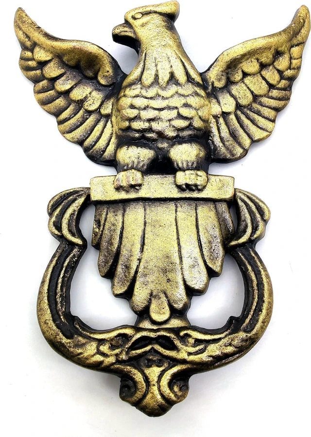 Main image of 5MOONSUN5's Eagle Shape Victorian Style Doorbell Victorian Antique Style Cast Iron Handcrafted Door Knocker Eagle Decorative Hardware for Doors,
