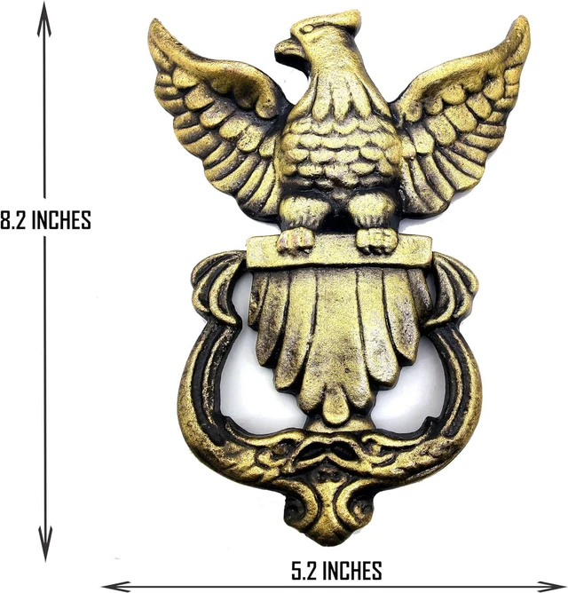 Alt view image 6 of 7 - 5MOONSUN5's Eagle Shape Victorian Style Doorbell Victorian Antique Style Cast Iron Handcrafted Door Knocker Eagle Decorative Hardware for Doors,