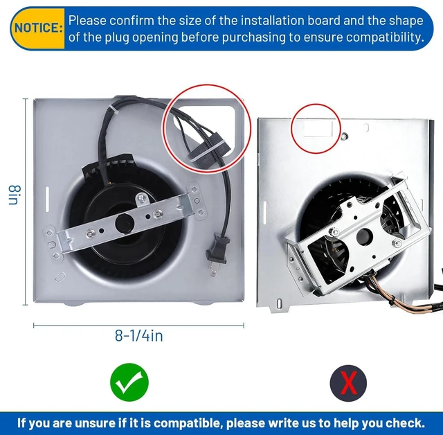 Alt view image 5 of 7 - Upgrade S97015162 Motor Assembly Fit For Broan 678-G 2678F-A,683-C,683L-A,676-d/2676f-a,679FL-C/FL2679F-A,684NT-A,770RLTK, Bathroom Exhaust Fan Motor Replacement,Bathroom Fan 8 x 8 1/4,110 CFM,4 Sones