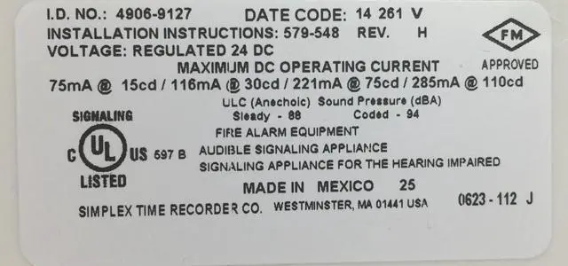 Alt view image 2 of 3 - SIMPLEX 4906-9127 - A/V M/C Non-Addresable Wall MT (RED)