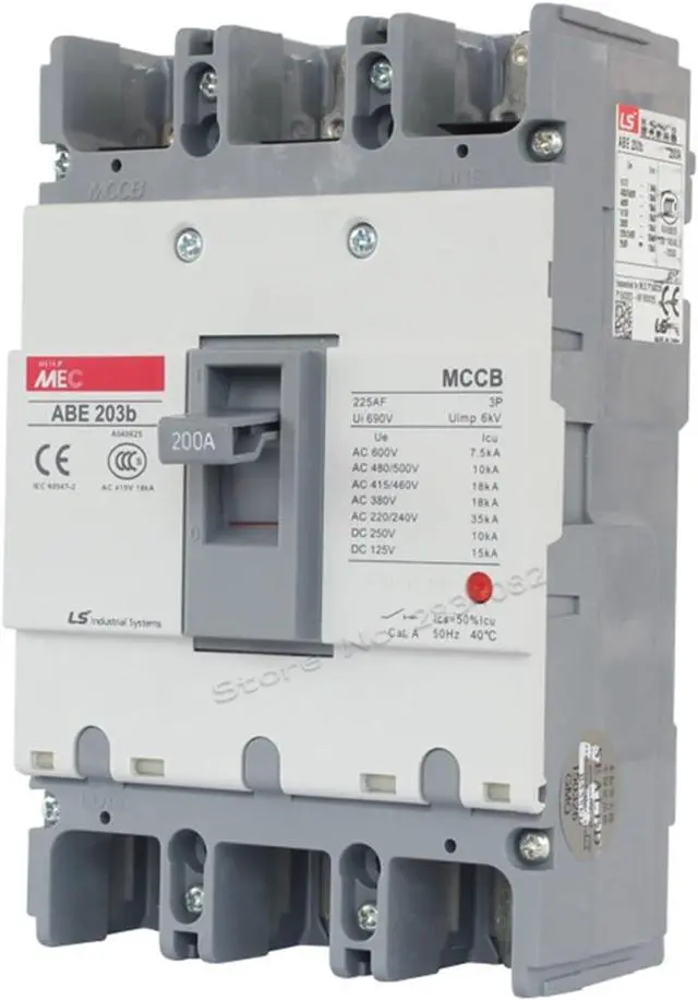 Main image of Moulded Case Circuit Breaker MCCB 50A 60A 75A 100A 125A 150A 175A 200A 225A 3p 3 Pole 50Hz 600V ABE-203b LS Electric(100A)