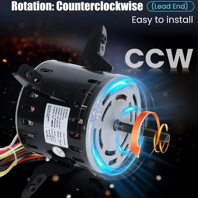 Alt view image 5 of 6 - 5KCP39LGV569BS Furnace Blower Motor Replaces HC43TE113, HC43TE113A, HB43TR113, 5KCP39LGSA06S, 1/2 HP 115V 1075 RPM 3-Speed 60Hz, Compatible with Carrier Bryant Payne GE Genteq