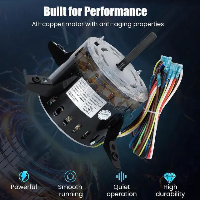 Alt view image 6 of 6 - 5KCP39LGV569BS Furnace Blower Motor Replaces HC43TE113, HC43TE113A, HB43TR113, 5KCP39LGSA06S, 1/2 HP 115V 1075 RPM 3-Speed 60Hz, Compatible with Carrier Bryant Payne GE Genteq