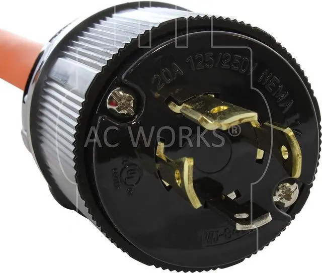 Alt view image 3 of 7 - AC WORKS Locking Adapter NEMA L14-20P 20Amp 4-Prong Generator Locking Plug to NEMA 6-20R 250V Adapter (Flexible with Breaker)