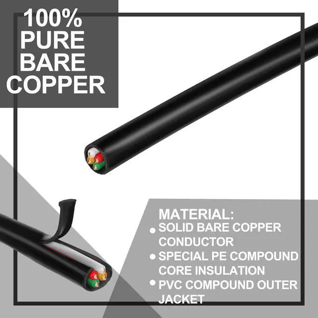 Alt view image 2 of 7 - Hoolerry Solid Sprinkler System Wire 18 Gauge Irrigation Wire with UV Resistant PVC Jacket Sprinkler Cable for Underground Irrigation Field Central Control System 30v Ul Listed(18/4, 100 Ft)