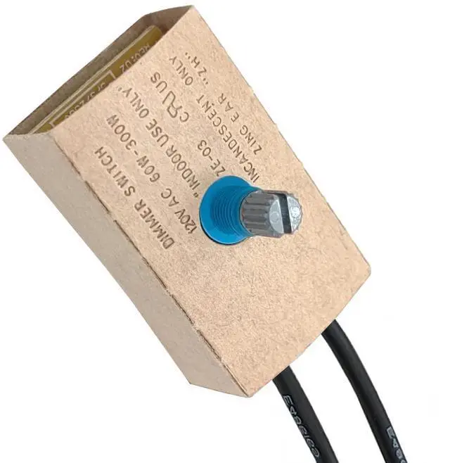 Alt view image 5 of 6 - Table Lamp LED Dimmer Switch Kit Zing Ear ZE-03 300W Inline Rotary LED Dimmer Switch with 4 Knobs